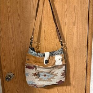 Rustic Patterned Shoulder Bag